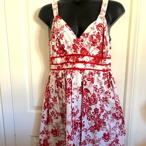 Robbie Bee White and Red Floral Dress